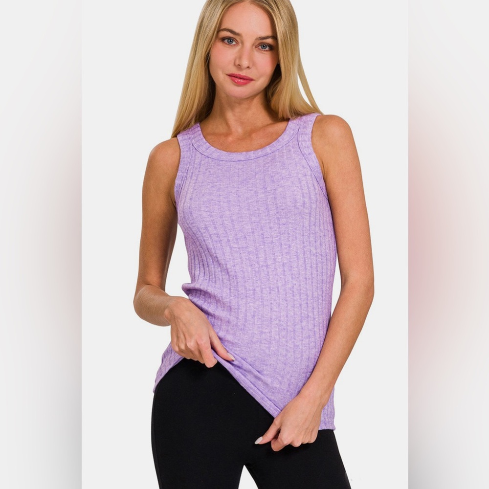Zenana Ribbed Round Neck Tank
